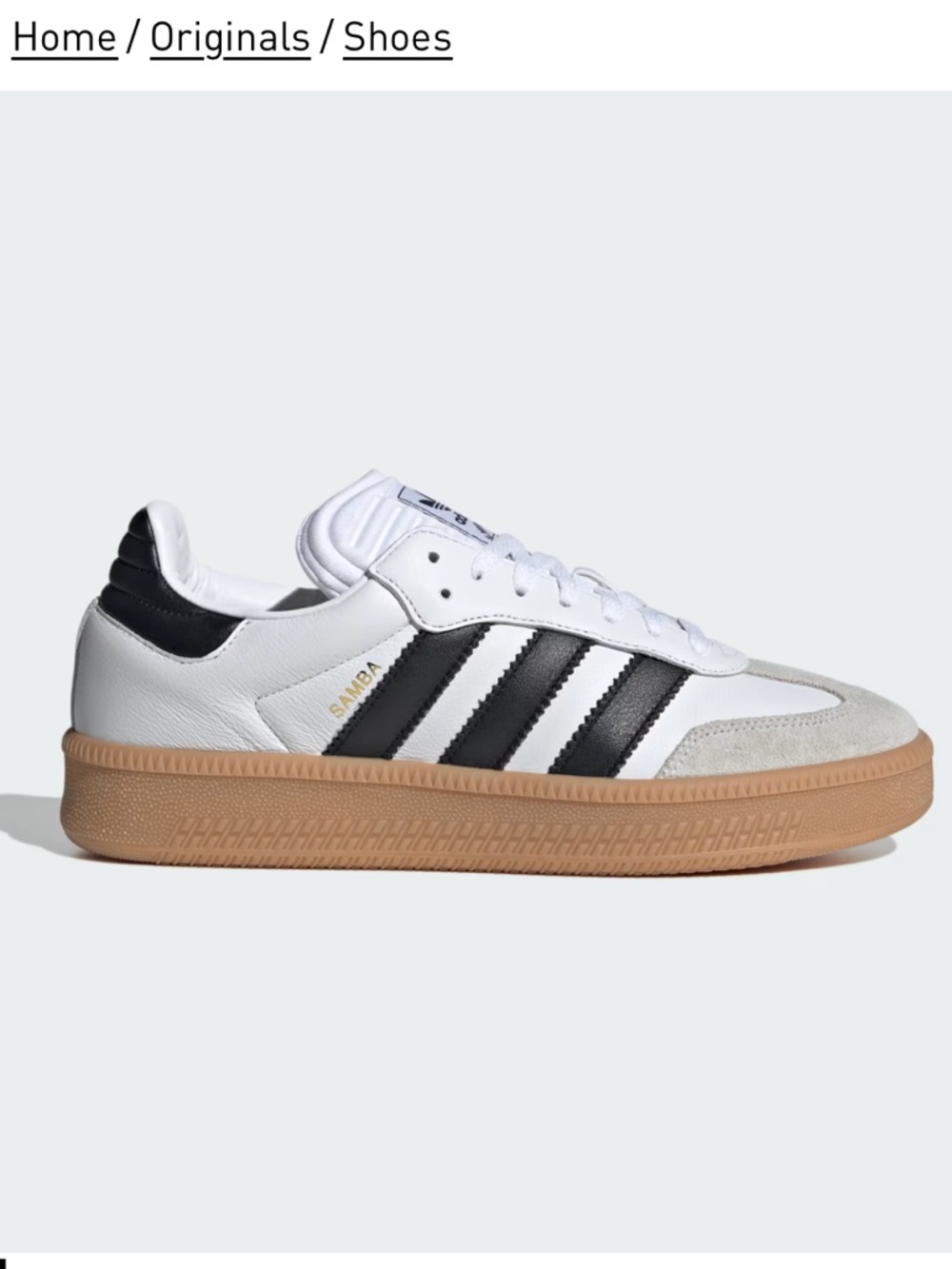 adidas White and Black SAMBA XLG SHOES M7 / W8 (UNISEX)